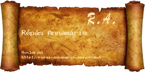 Répás Annamária névjegykártya